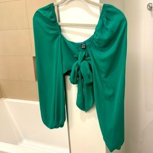 Green size small crop top Shein